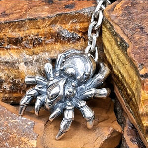 Sterling Silver Spider Pendant 12 Grams Punk Gothic Style